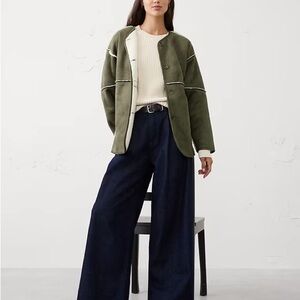 Reversible Vegan Suede Sherpa Jacket